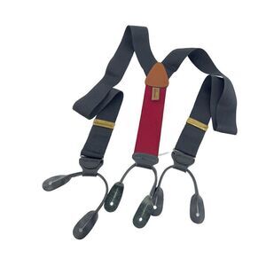 Trafalgar Suspender Braces Black Red Gold